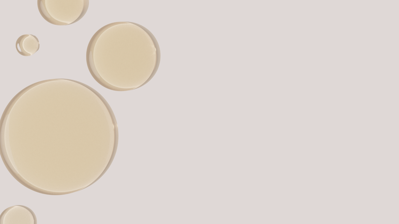 Beige circular serum patterns on a light gray background